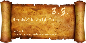 Bredák Zalán névjegykártya